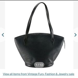 Louis Vuitton Saint Jacques GM Shoulder Bag in Black Epi & Smooth Leather.